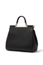 Dolce & Gabbana Dauphine Miss Sicily bag in textured leather with leopard lining