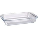Two Chefline transparent glass loaf tins for baking bread and cakes.