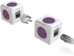 Orchid Purple PowerCube Rewirable with four interchangeable international travel plugs.