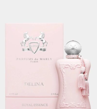 The iconic pink bottle of Parfums de Marly Delina Eau de Parfum with tassel