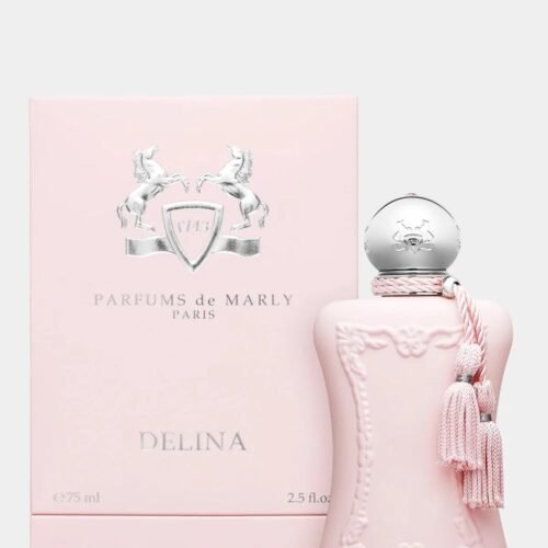 The iconic pink bottle of Parfums de Marly Delina Eau de Parfum with tassel
