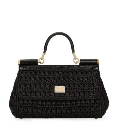 Front view of the Dolce & Gabbana Elongated Sicily handbag with top handle in vintage color