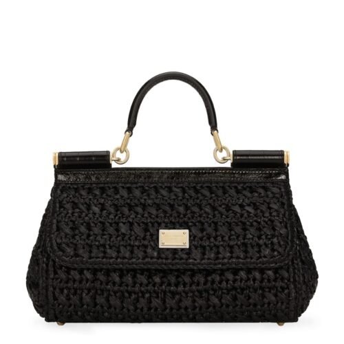 Front view of the Dolce & Gabbana Elongated Sicily handbag with top handle in vintage color