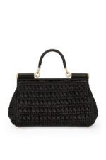 Front view of the Dolce & Gabbana Elongated Sicily handbag with top handle in vintage color