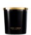 A luxury black glass candle featuring the Dolce & Gabbana Velvet Desert Oud label, presented in a velvet box.
