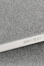 Jimmy Choo Emmie glitter leather clutch bag with detachable crossbody chain