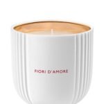 Bvlgari Allegra Fiori D’Amore rose-scented candle in a designer glass jar.