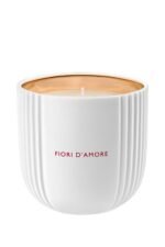 Bvlgari Allegra Fiori D’Amore rose-scented candle in a designer glass jar.