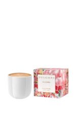 Bvlgari Allegra Fiori D’Amore rose-scented candle in a designer glass jar.